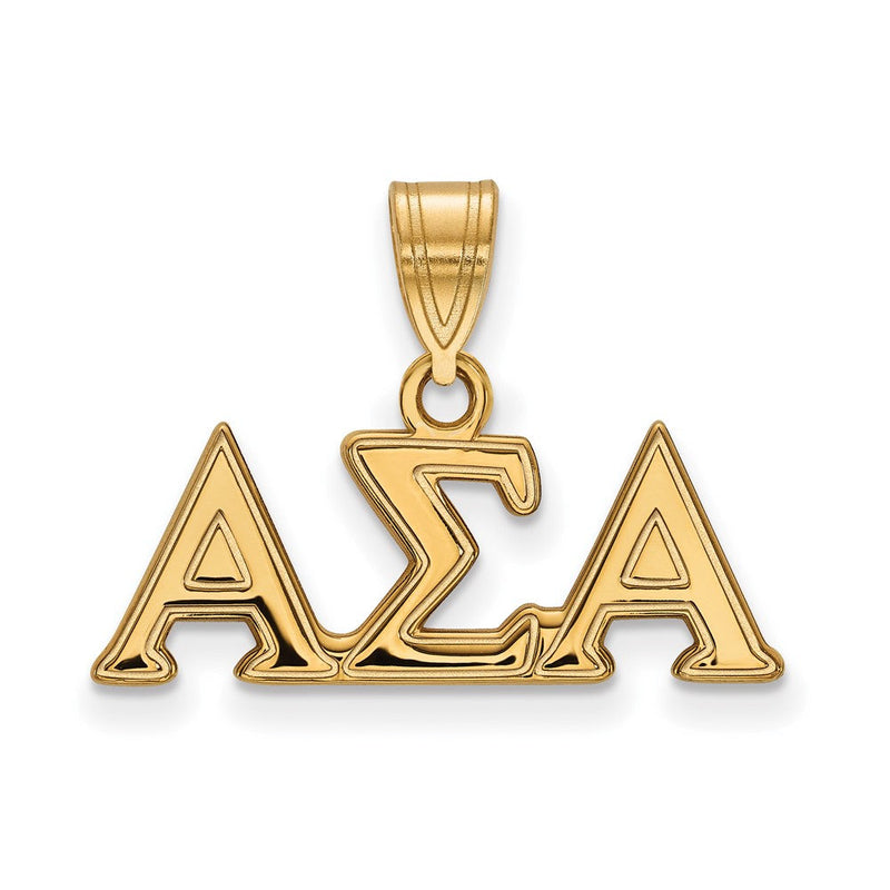 Vergoldet Sterlingsilber Logoart Alpha Sigma Sorority Greek Buchstaben Mittel Anhänger