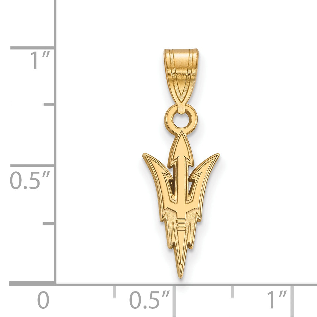 10K Gelbgold Logoart Arizona State University Pitchfork Mittel Anhänger