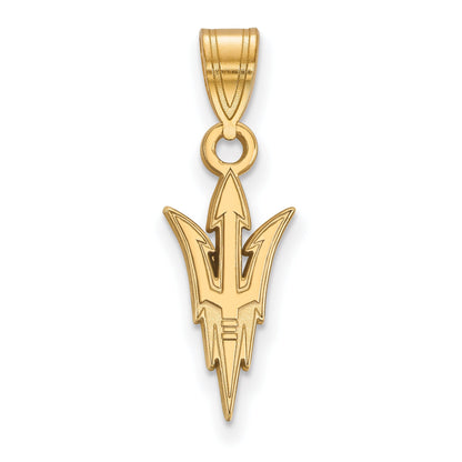 10K Gelbgold Logoart Arizona State University Pitchfork Mittel Anhänger