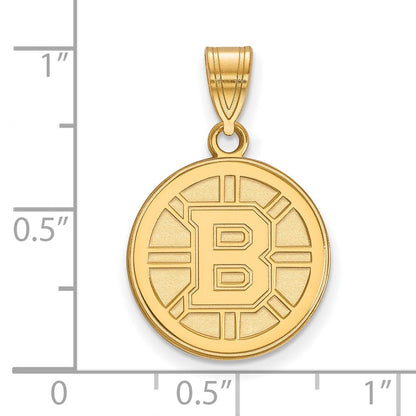 Vergoldet Sterlingsilber Nhl Logoart Boston Bruins Mittel Anhänger