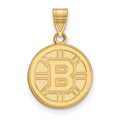 10K Gelbgold Nhl Logoart Boston Bruins Mittel Anhänger