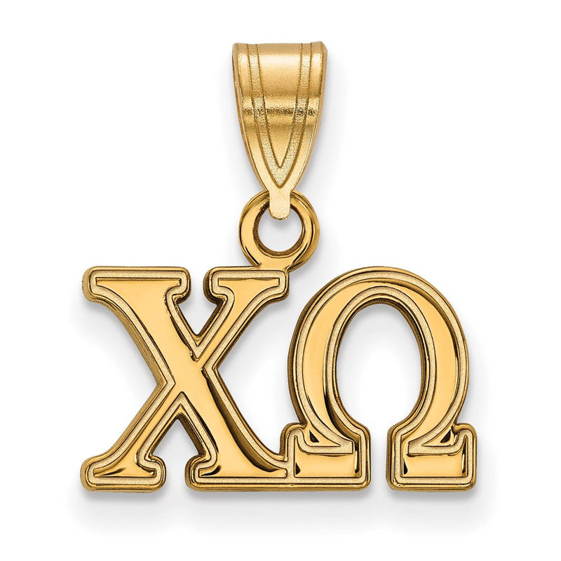 Vergoldet Sterlingsilber Logoart Chi Omega Sorority Greek Buchstaben Mittel Anhänger