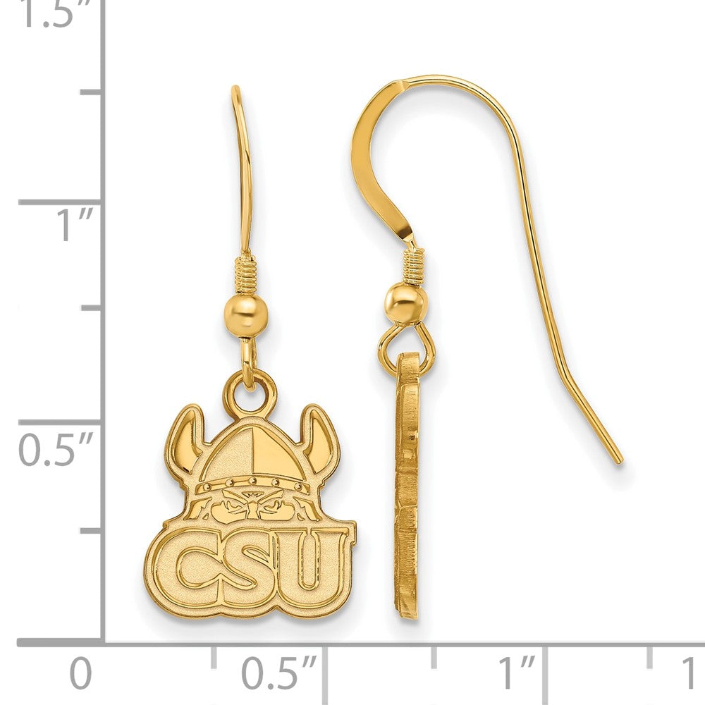 Vergoldet Sterlingsilber Logoart Cleveland State University Klein Hängend Draht Ohrringe