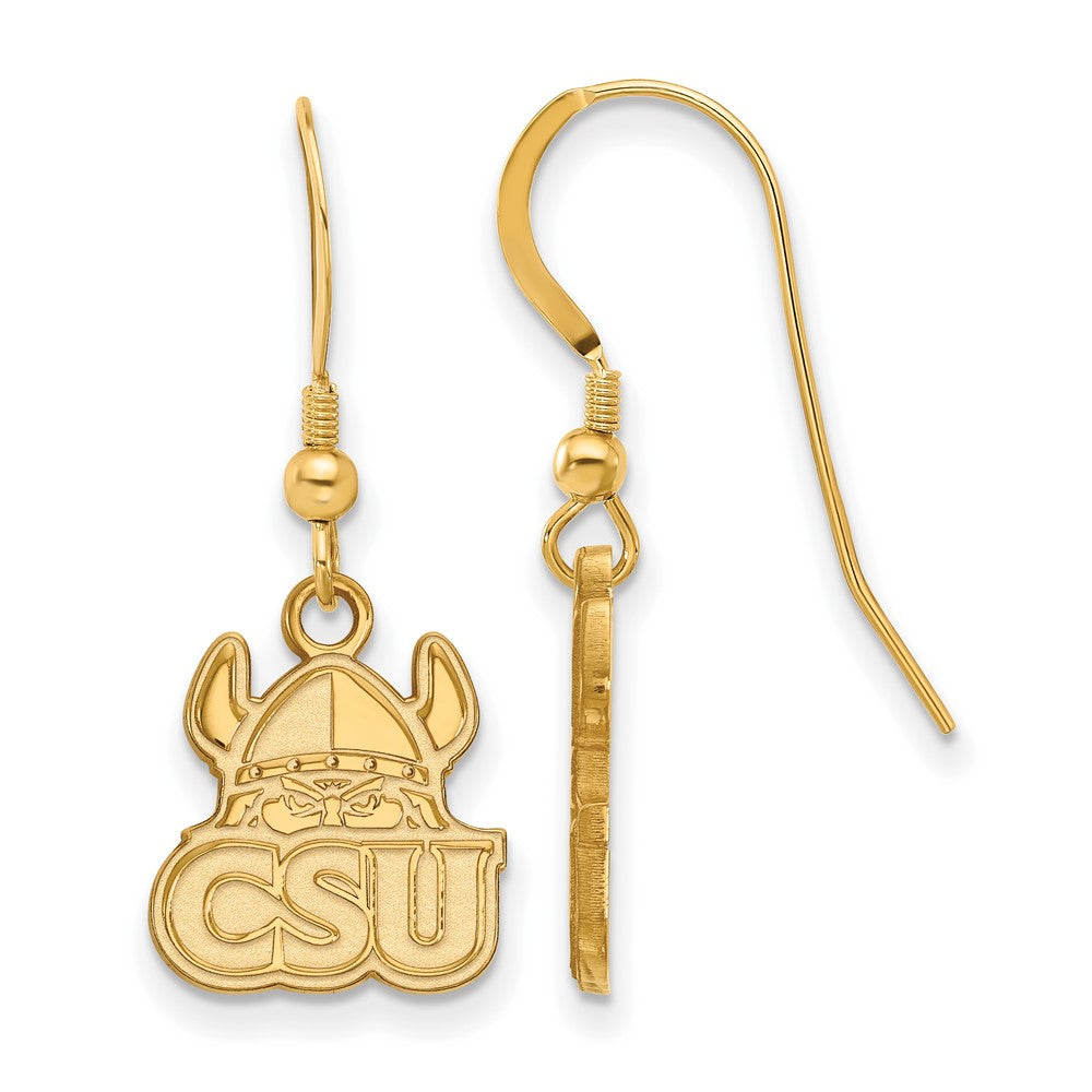 Vergoldet Sterlingsilber Logoart Cleveland State University Klein Hängend Draht Ohrringe