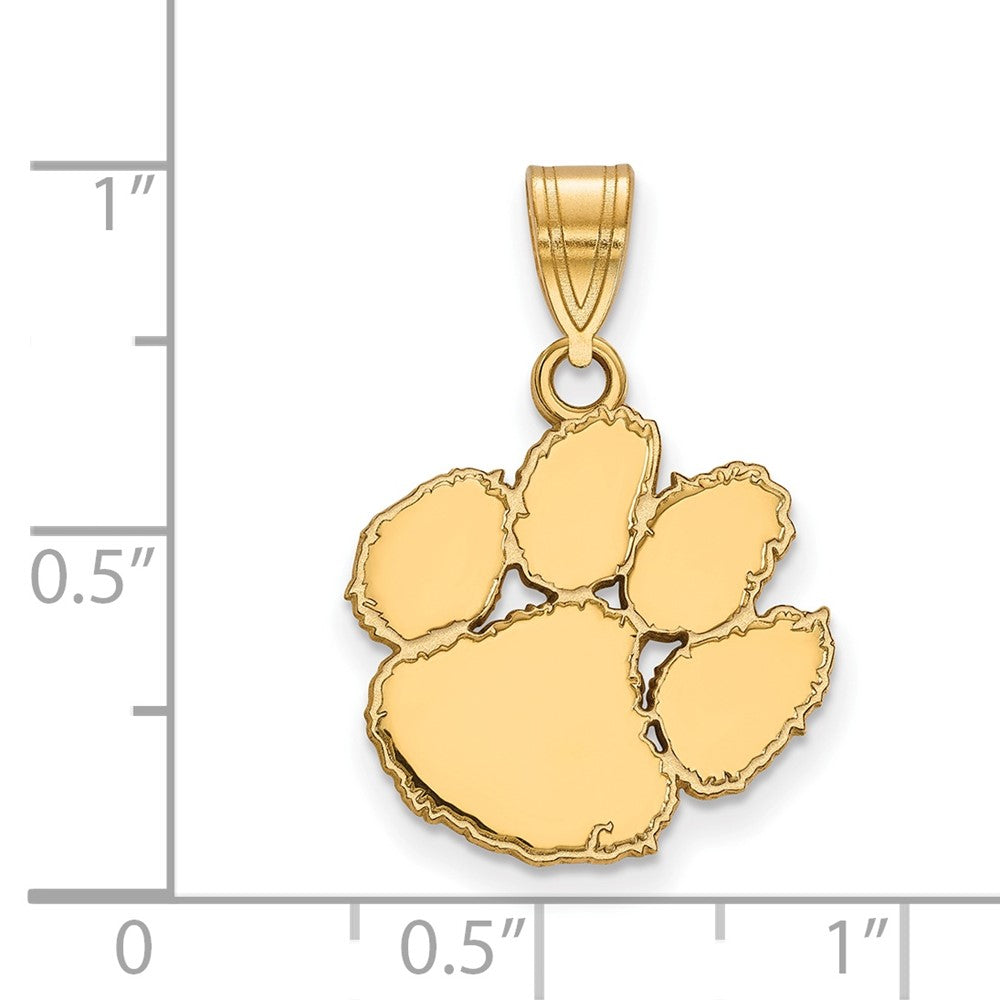 10K Gelbgold Logoart Clemson University Tiger Paw Mittel Anhänger