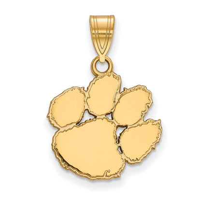 10K Gelbgold Logoart Clemson University Tiger Paw Mittel Anhänger