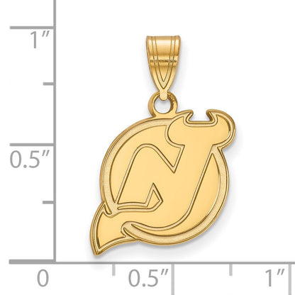 10K Gelbgold Nhl Logoart New Trikot Devils Mittel Anhänger