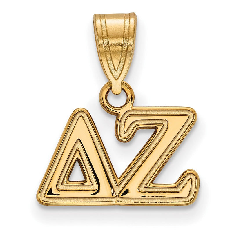 Vergoldet Sterlingsilber Logoart Delta Zeta Sorority Greek Buchstaben Mittel Anhänger