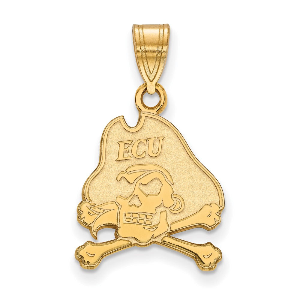 14K Gelbgold Logoart Ost Carolina University Pirat Mittel Anhänger