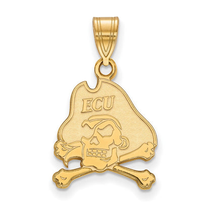 10K Gelbgold Logoart Ost Carolina University Pirat Mittel Anhänger
