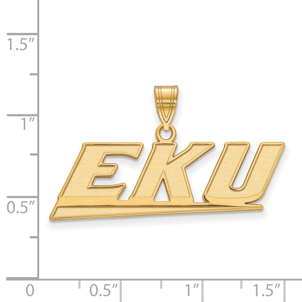 10K Gelbgold Logoart Eastern Kentucky University E K U Mittel Anhänger