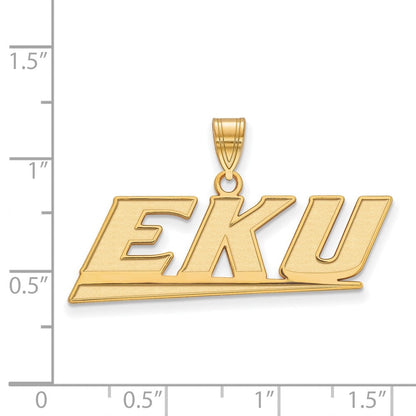 10K Gelbgold Logoart Eastern Kentucky University E K U Mittel Anhänger