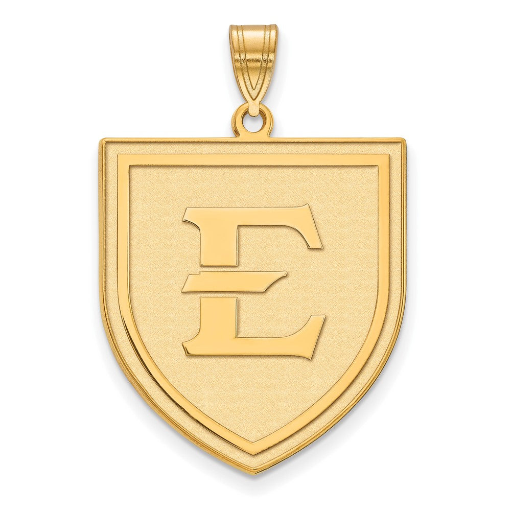 14K Gelbgold Logoart Ost Tennessee State University Buchstabe E Shield Extra Groß Anhänger