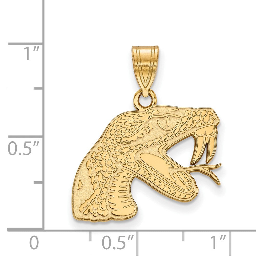 10K Gelbgold Logoart Florida A und M University Rattler Mittel Anhänger