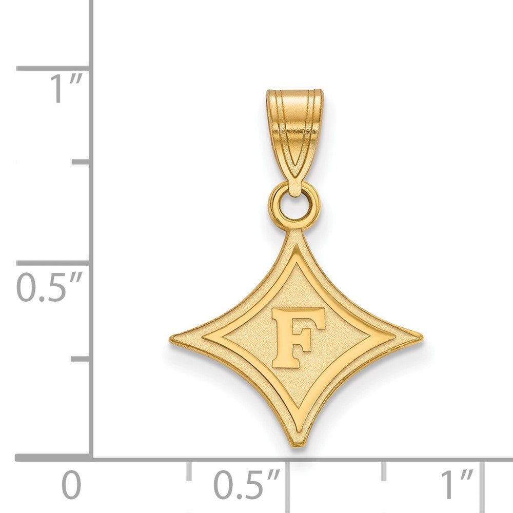 10K Gelbgold Logoart Furman University Mittel Anhänger