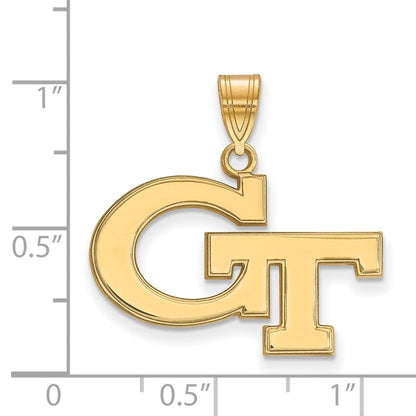 10K Gelbgold Logoart Georgia Institut Of Technologie G T Mittel Anhänger
