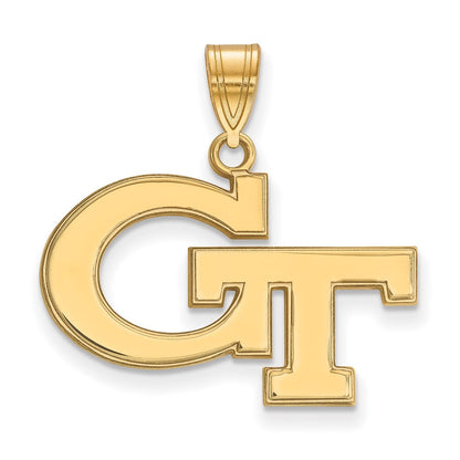10K Gelbgold Logoart Georgia Institut Of Technologie G T Mittel Anhänger