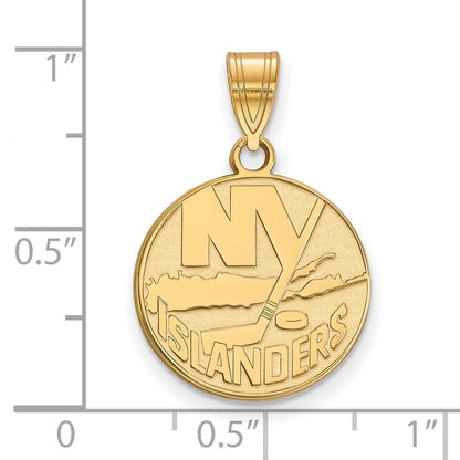 10K Gelbgold Nhl Logoart New York Islanders Mittel Anhänger
