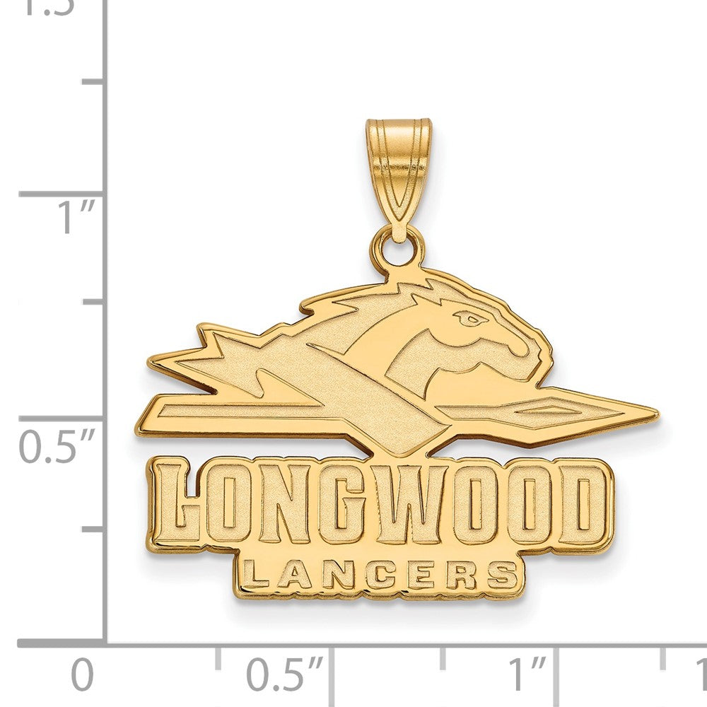 10K Gelbgold Logoart Longwood University Lancers Groß Anhänger