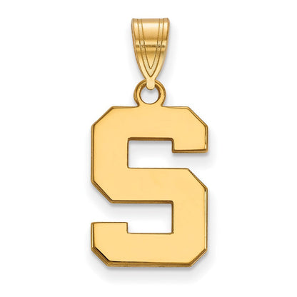 10K Gelbgold Logoart Michigan State University Buchstabe S Mittel Anhänger
