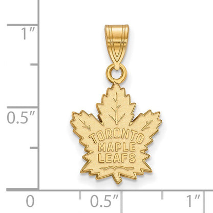 10K Gelbgold Nhl Logoart Toronto Maple Leafs Mittel Anhänger