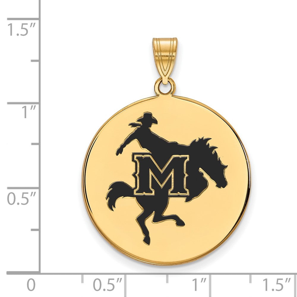 Vergoldet Sterlingsilber Logoart Mcneese State University Extra Groß Emailliert Plättchen Anhänger