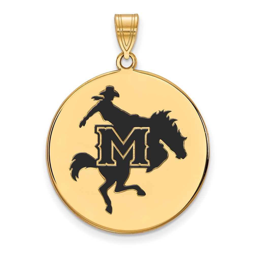 Vergoldet Sterlingsilber Logoart Mcneese State University Extra Groß Emailliert Plättchen Anhänger