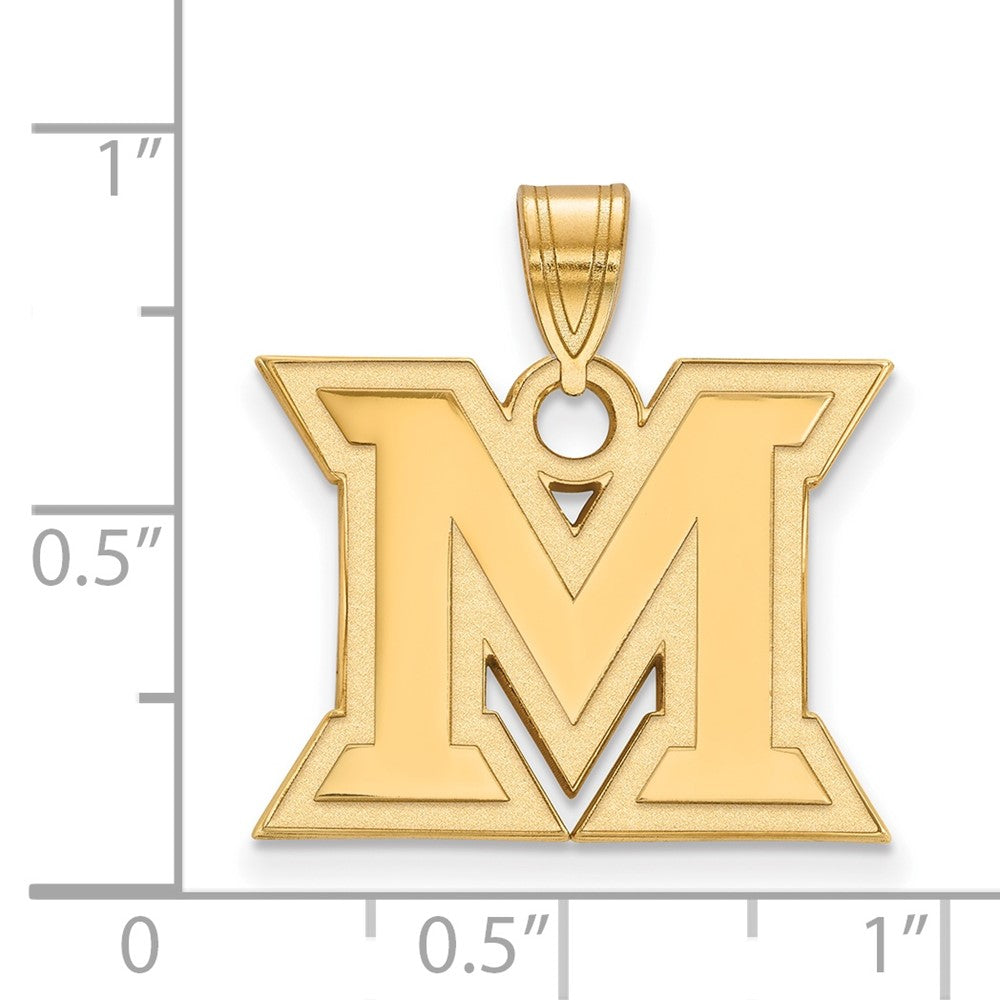 10K Gelbgold Logoart Miami University Ohio Buchstabe M Mittel Anhänger