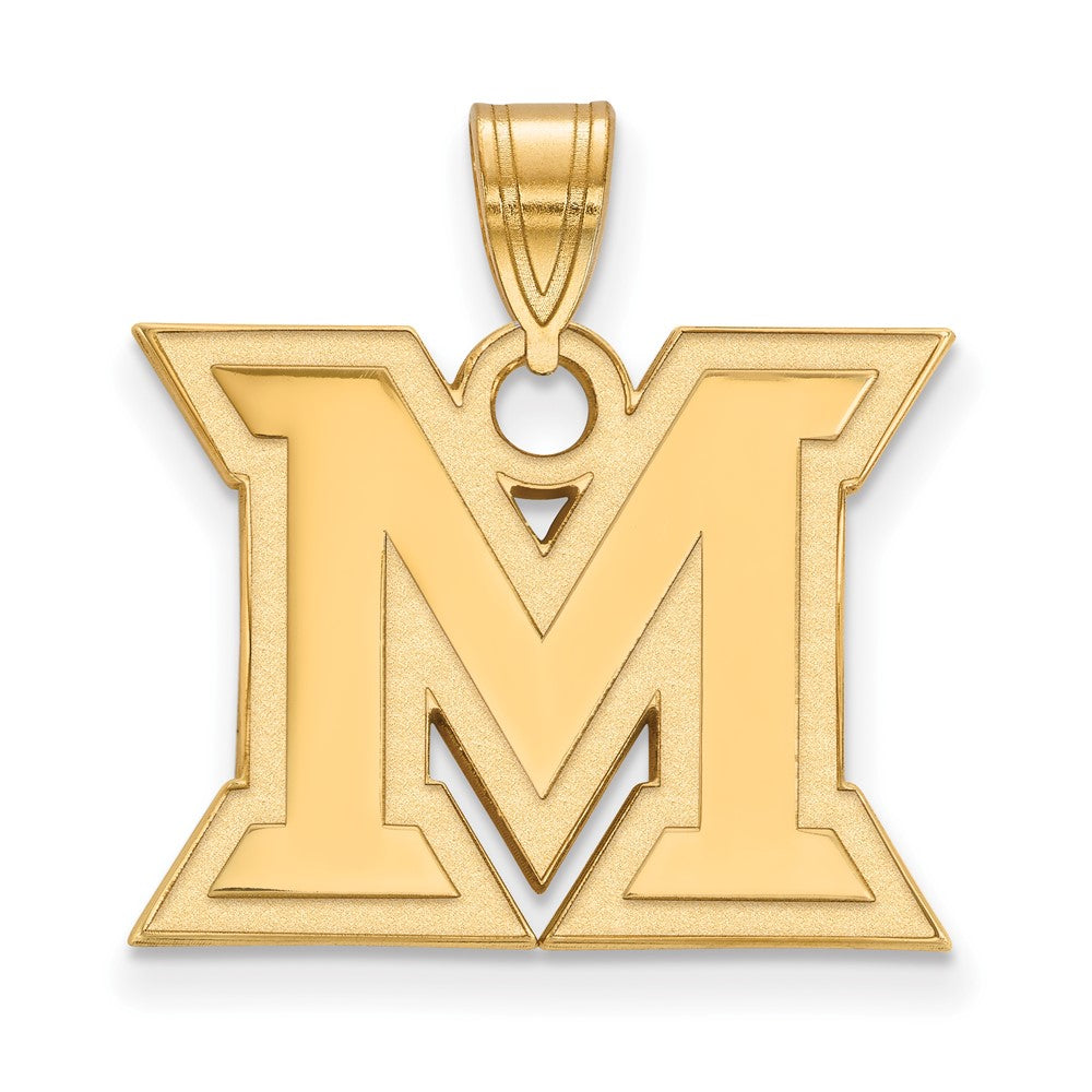 10K Gelbgold Logoart Miami University Ohio Buchstabe M Mittel Anhänger