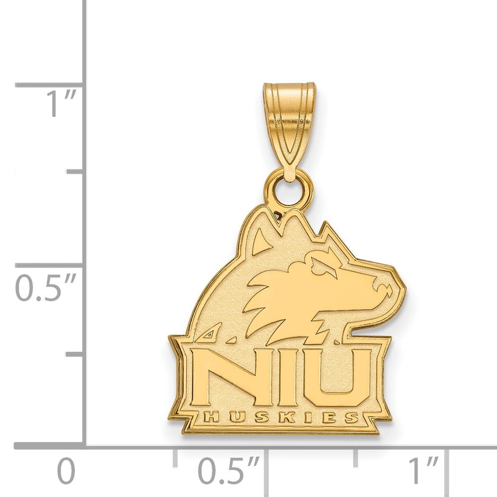 14K Gelbgold Logoart Northern Illinois University N I U Huskies Mittel Anhänger