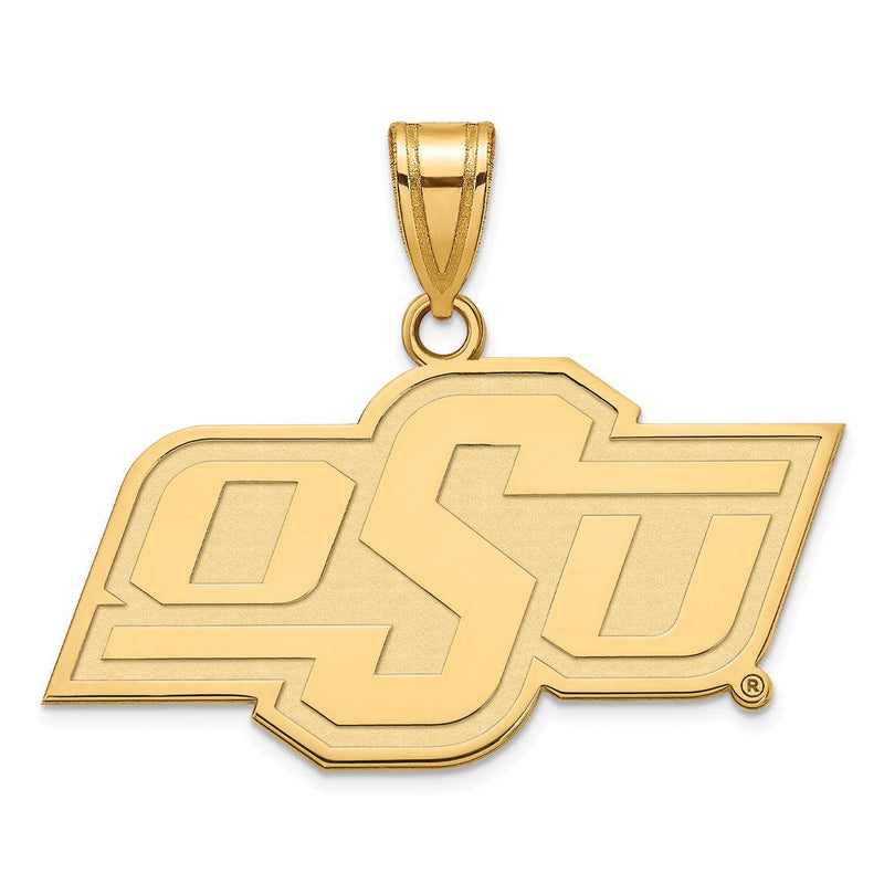 Vergoldet Sterlingsilber Logoart Oklahoma State University O S U Mittel Anhänger