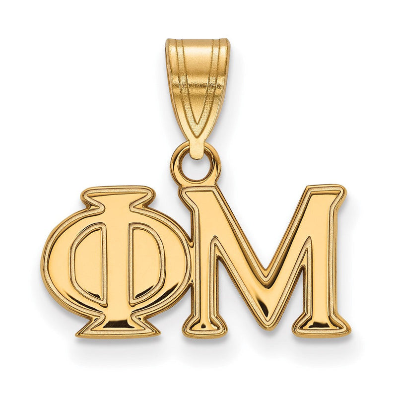 Vergoldet Sterlingsilber Logoart Phi Mu Sorority Greek Buchstaben Mittel Anhänger