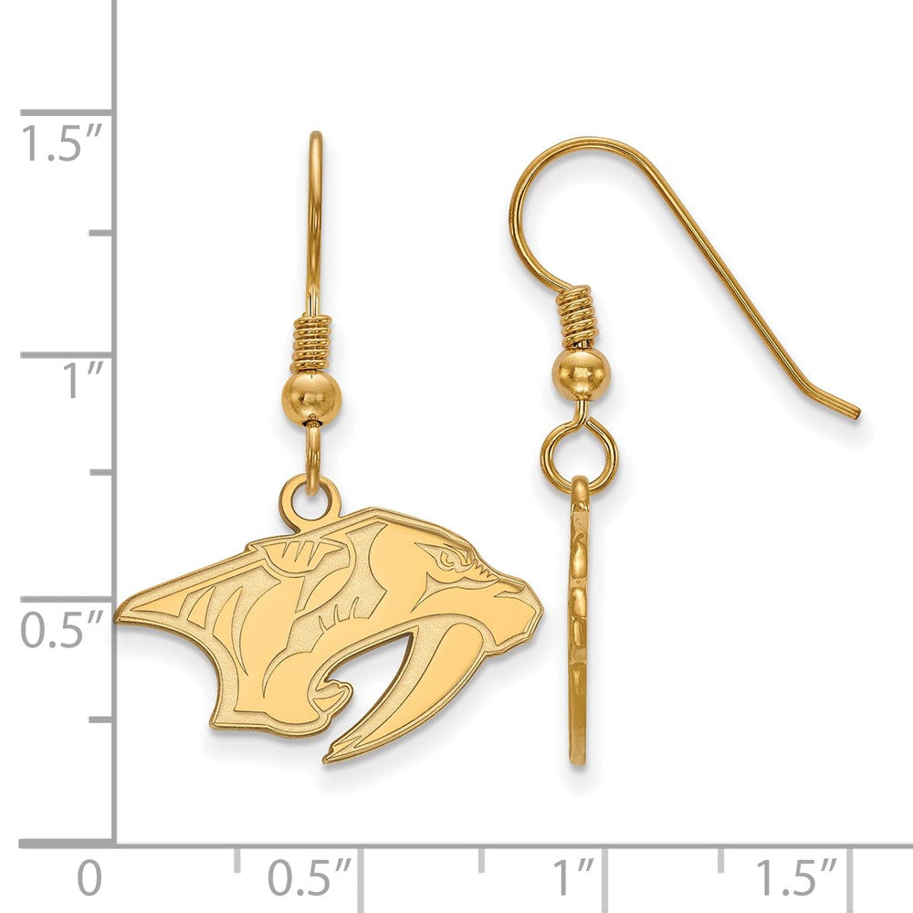 Vergoldet Sterlingsilber Nhl Logoart Nashville Predators Klein Ohrhänger