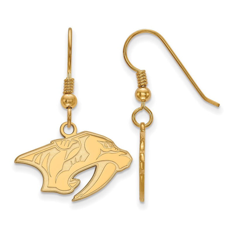 Vergoldet Sterlingsilber Nhl Logoart Nashville Predators Klein Ohrhänger