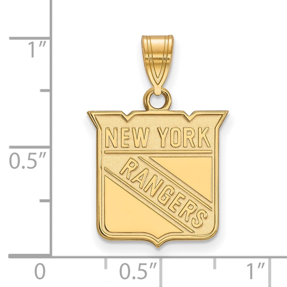 10K Gelbgold Nhl Logoart New York Rangers Mittel Anhänger