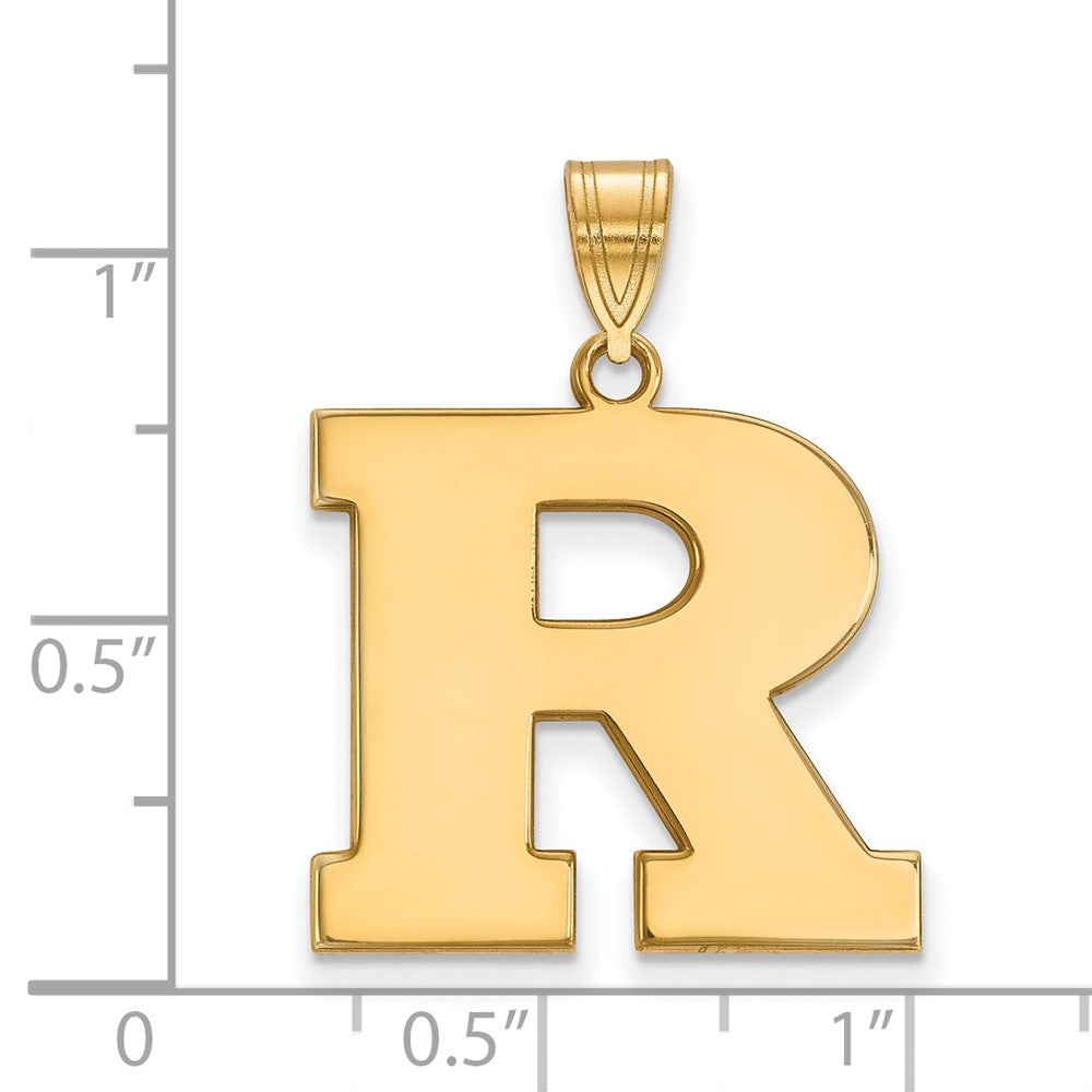 10K Gelbgold Logoart Rutgers University Buchstabe R Groß Anhänger