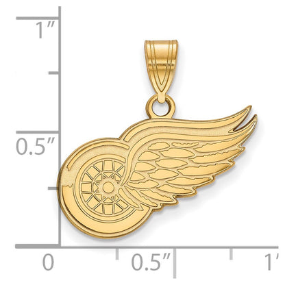 10K Gelbgold Nhl Logoart Detroit Rot Flügel Mittel Anhänger