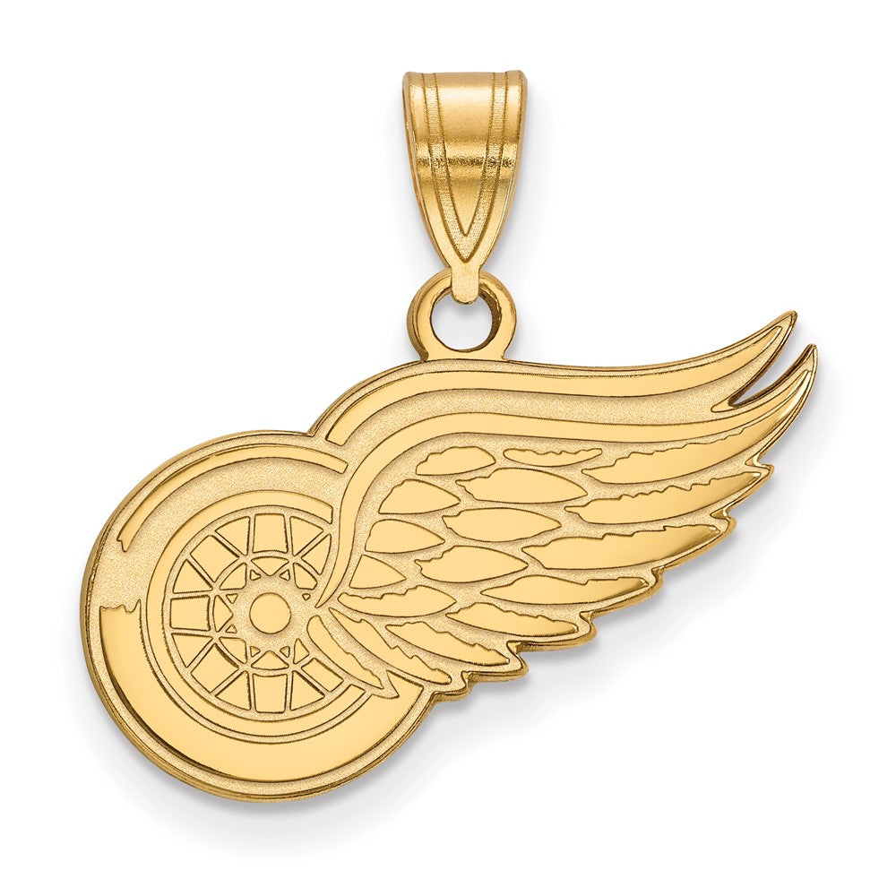 10K Gelbgold Nhl Logoart Detroit Rot Flügel Mittel Anhänger