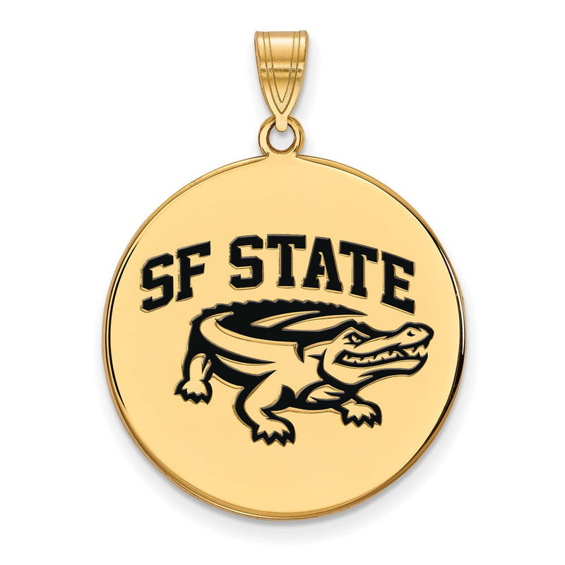 Vergoldet Sterlingsilber Logoart San Francisco State University Extra Groß Emailliert Plättchen Anhänger
