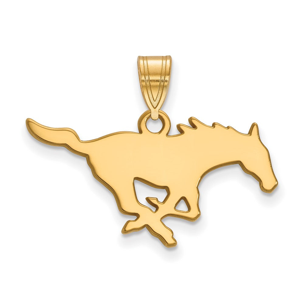10K Gelbgold Logoart Southern Methodist University Mustang Mittel Anhänger