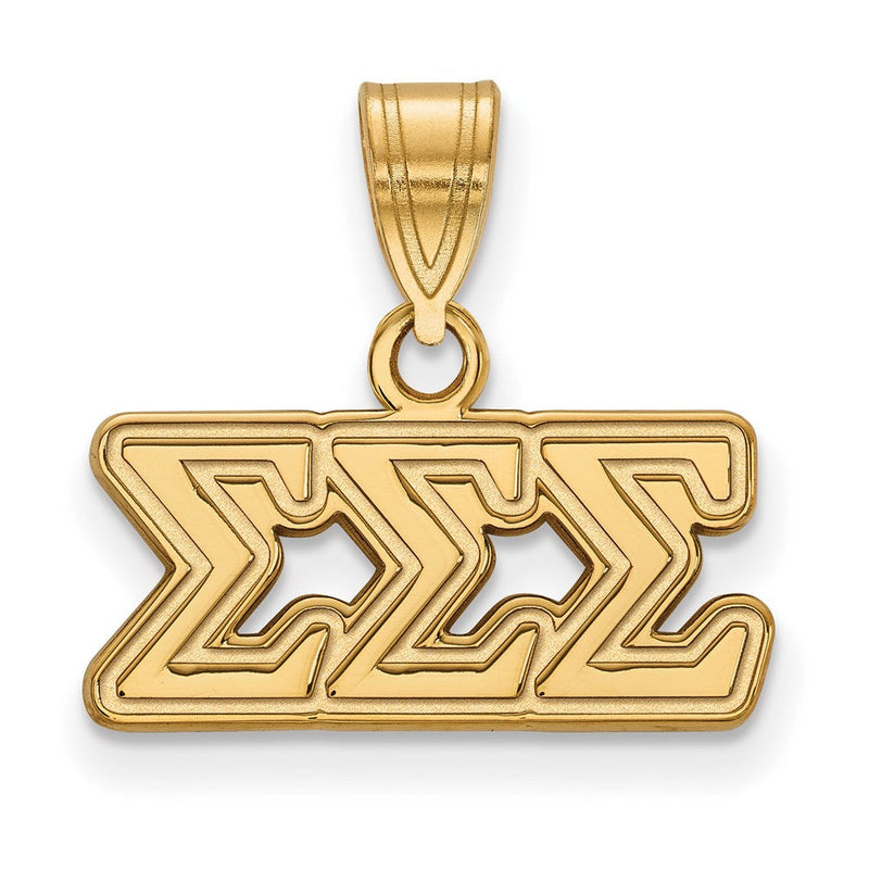 Vergoldet Sterlingsilber Logoart Sigma Sorority Greek Buchstaben Mittel Anhänger