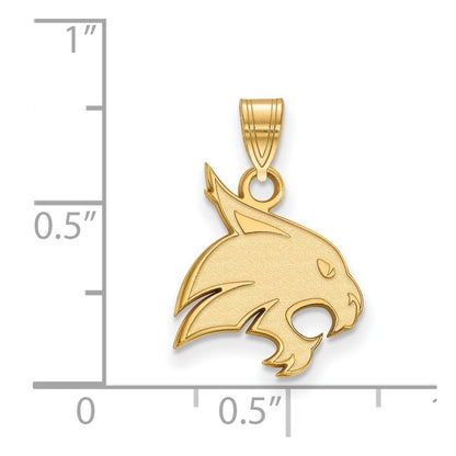 10K Gelbgold Logoart Texas State University Bobcat Mittel Anhänger