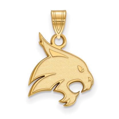 14K Gelbgold Logoart Texas State University Bobcat Mittel Anhänger