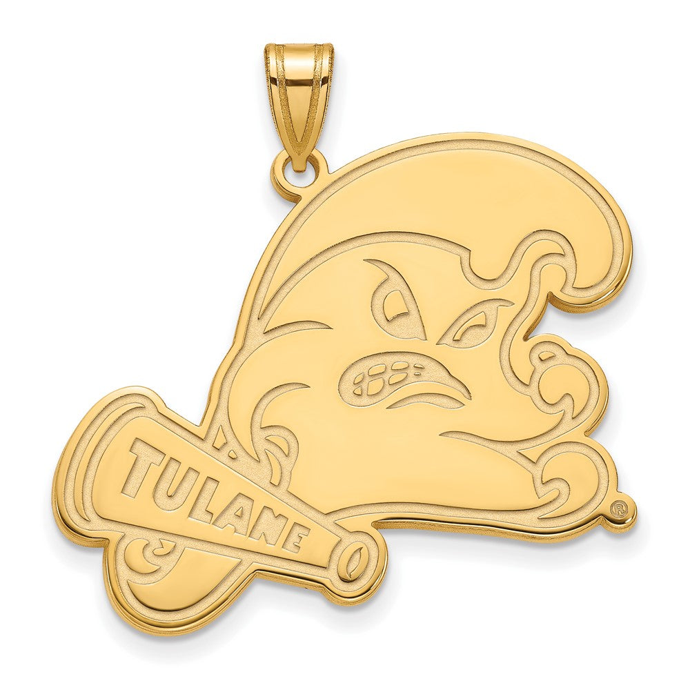 10K Gelbgold Logoart Tulane University Extra Groß Anhänger
