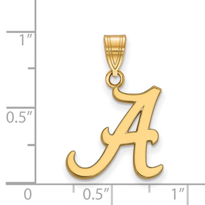 10K Gelbgold Logoart University Of Alabama Buchstabe A Mittel Anhänger