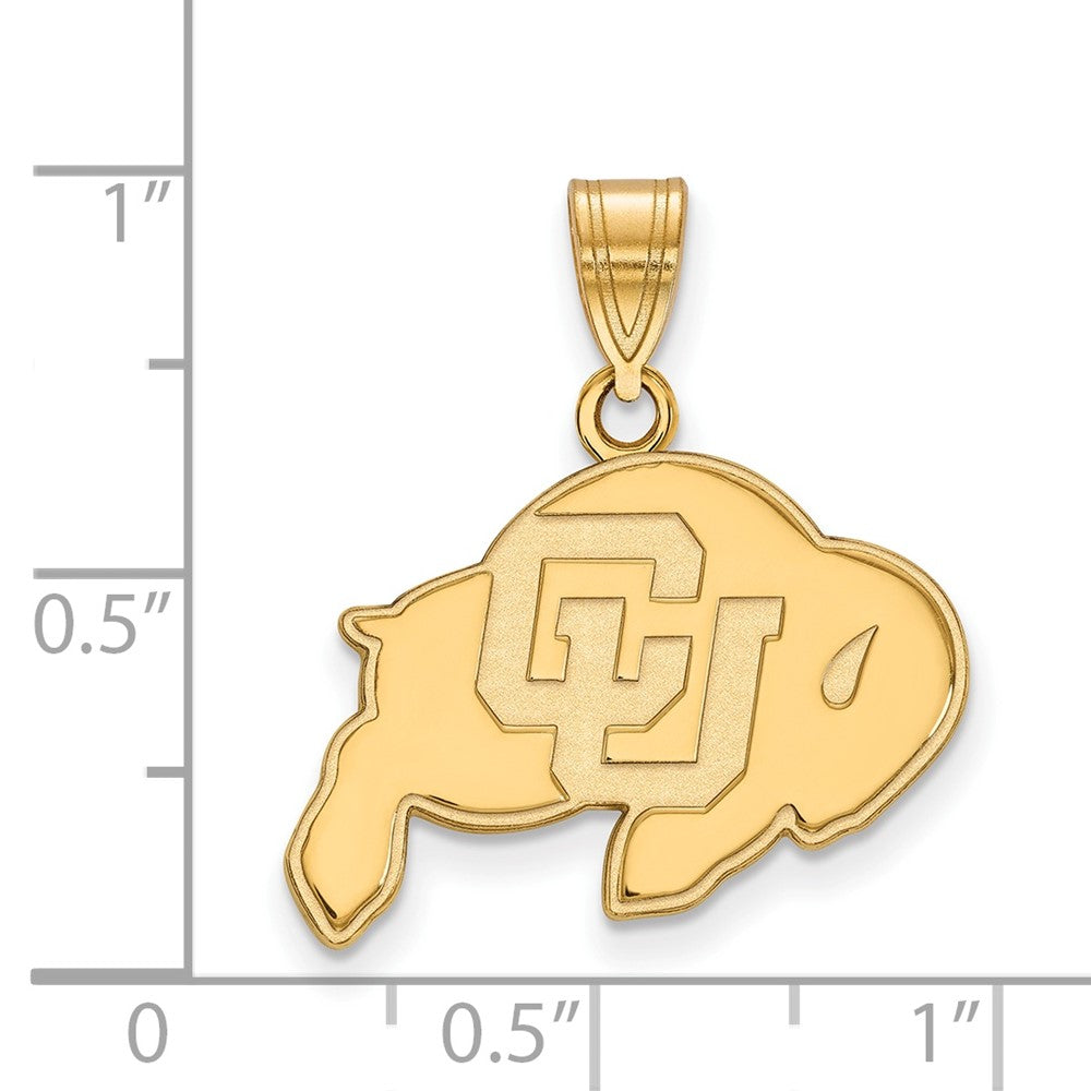 10K Gelbgold Logoart University Of Colorado Buffalo Mittel Anhänger