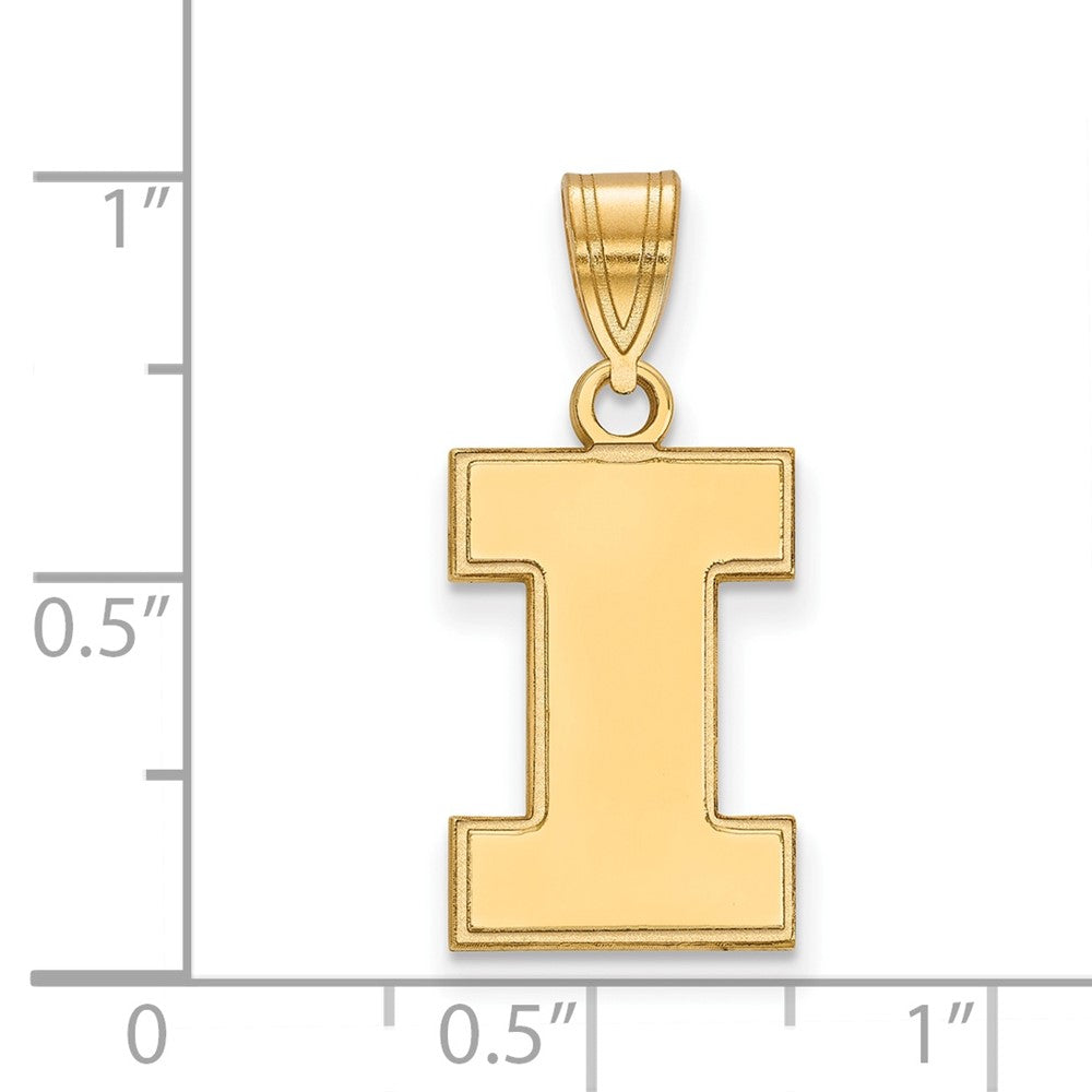 10K Gelbgold Logoart University Of Illinois Buchstabe I Mittel Anhänger