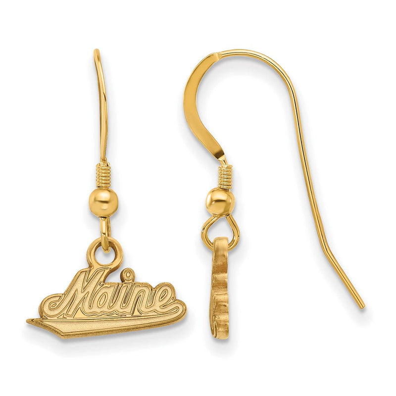 Vergoldet Sterlingsilber Logoart University Of Maine Klein Hängend Draht Ohrringe