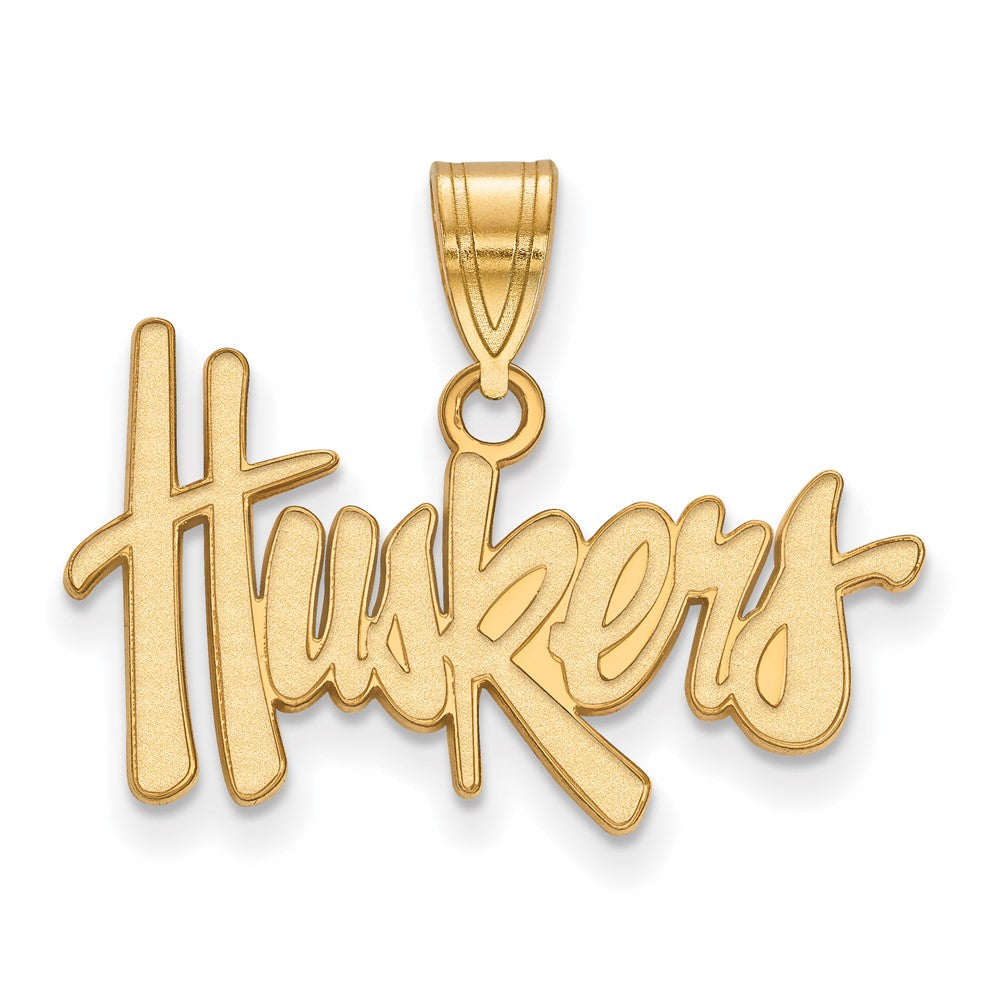 10K Gelbgold Logoart University Of Nebraska Huskers Mittel Anhänger