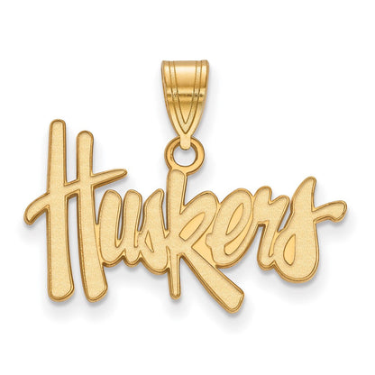 10K Gelbgold Logoart University Of Nebraska Huskers Mittel Anhänger